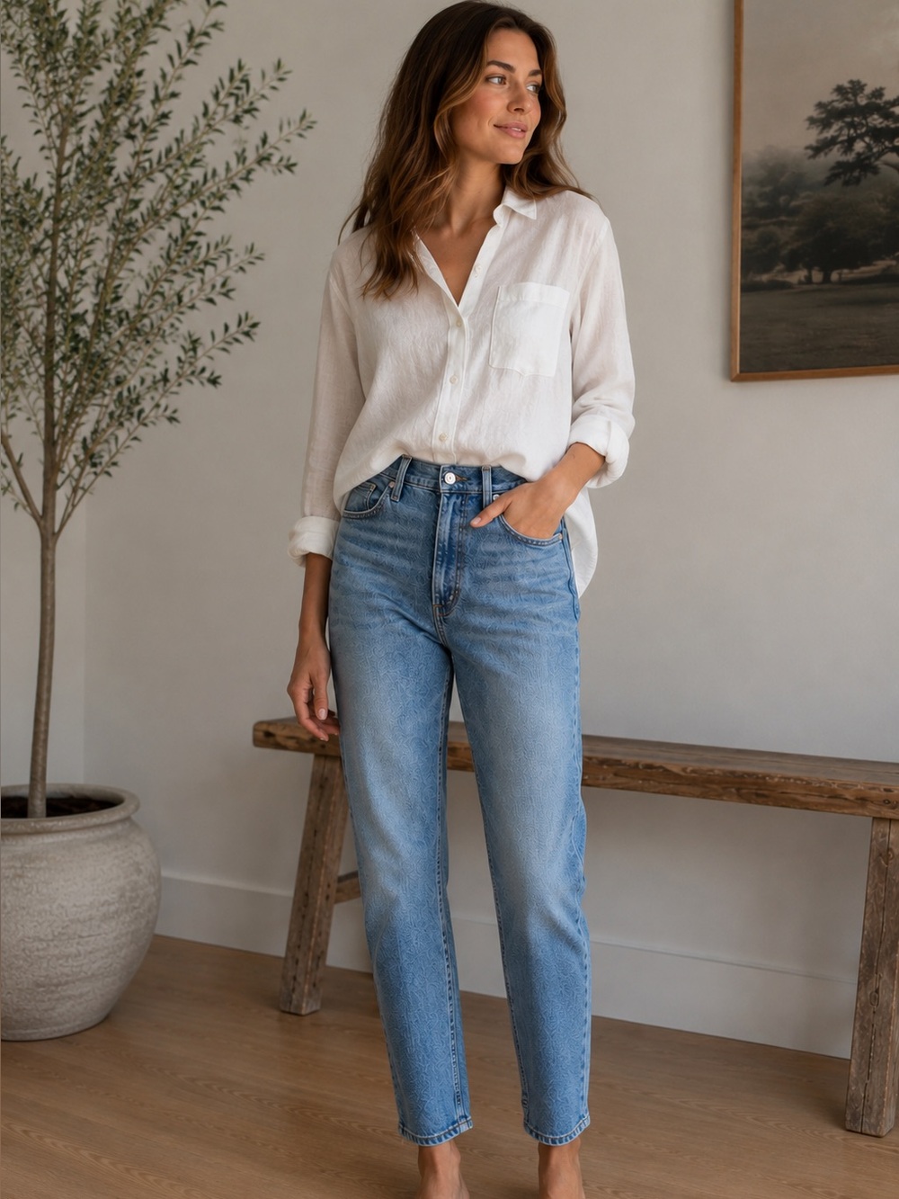 Levi's High-Waisted Light Blue Women's Mom Jeans